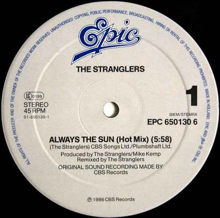 The Stranglers Always The Sun (Hot Mix) (12") (Near Mint (NM Or M ))
