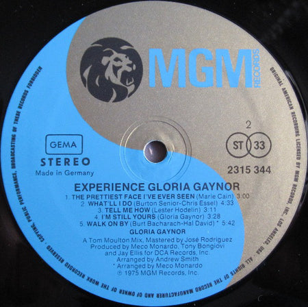 Gloria Gaynor : Experience Gloria Gaynor (LP, Album)