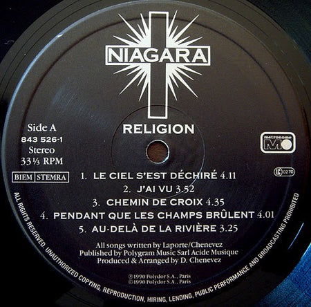 Niagara (2) : Religion (LP, Album, Gat)