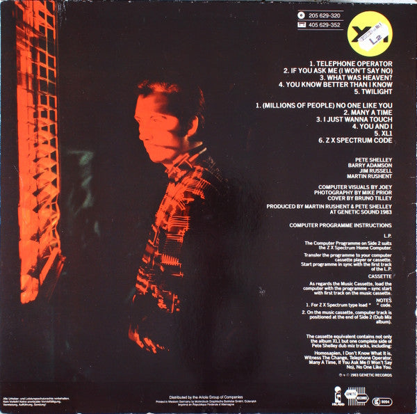 Pete Shelley : XL·1 (LP, Album, Enh)