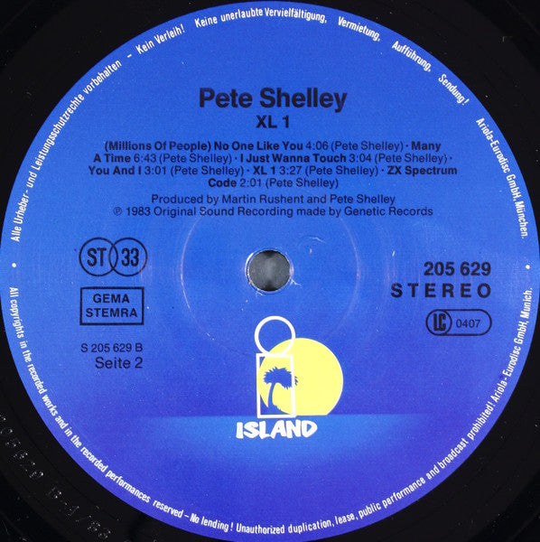 Pete Shelley : XL·1 (LP, Album, Enh)