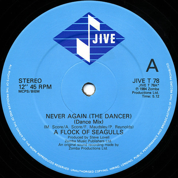 A Flock Of Seagulls : Never Again (The Dancer) (12", Single)
