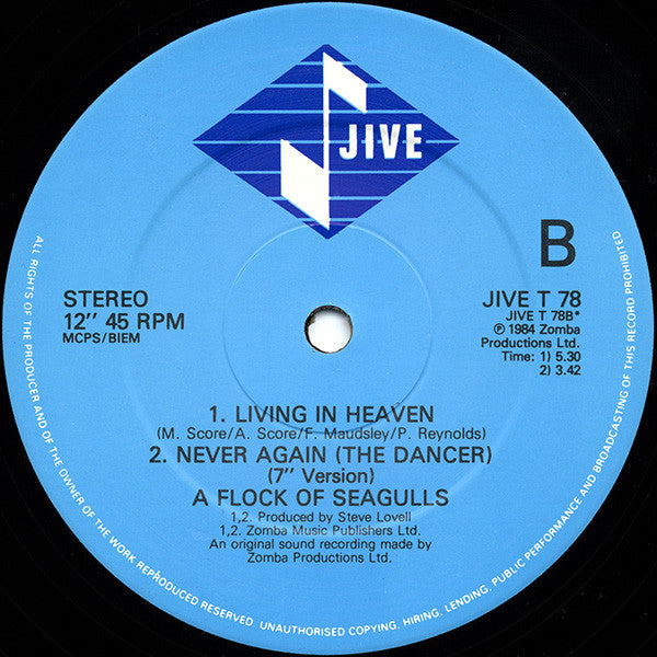 A Flock Of Seagulls : Never Again (The Dancer) (12", Single)