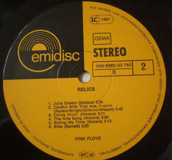 Pink Floyd : Relics (LP, Comp, RE)