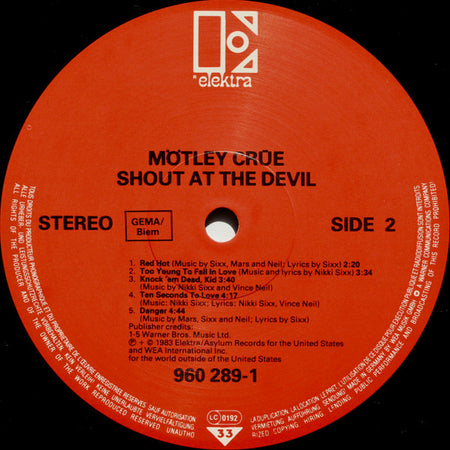 Mötley Crüe : Shout At The Devil (LP, Album, RE)