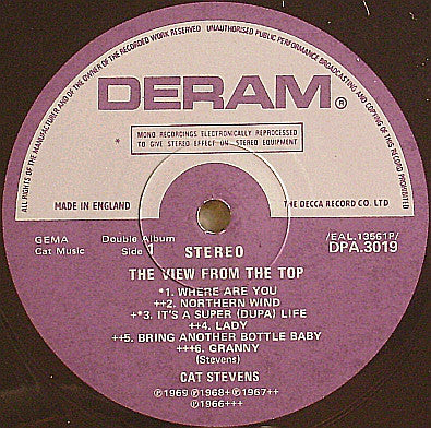 Cat Stevens : The View From The Top (2xLP, Comp, Mono, Gat)