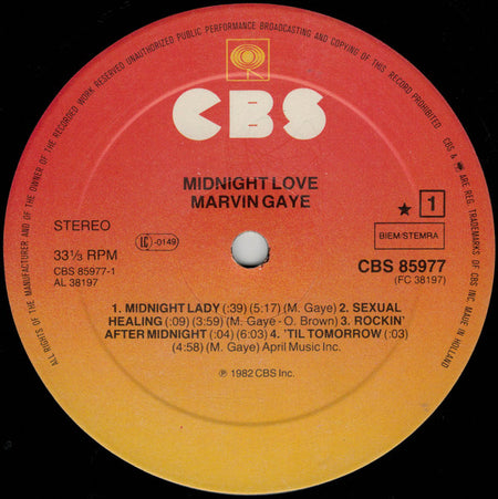 Marvin Gaye : Midnight Love (LP, Album)