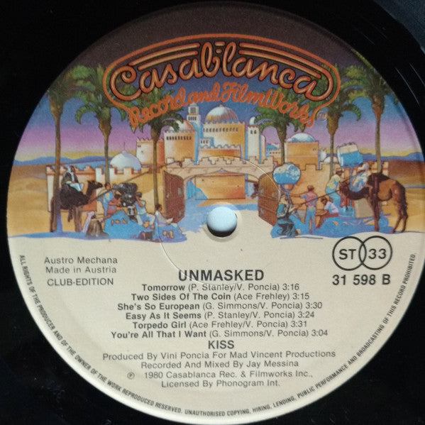 Kiss : Unmasked (LP, Album, Club)
