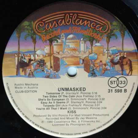Kiss : Unmasked (LP, Album, Club)
