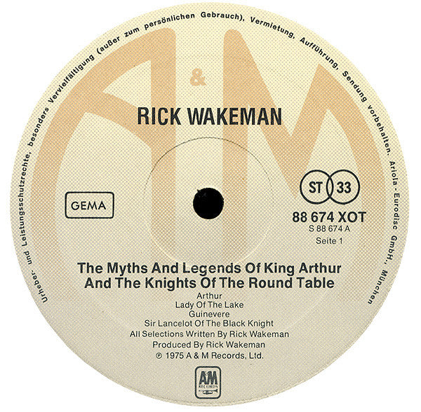 Rick Wakeman : The Myths And Legends Of King Arthur And The Knights Of The Round Table (LP, Album, Emb)