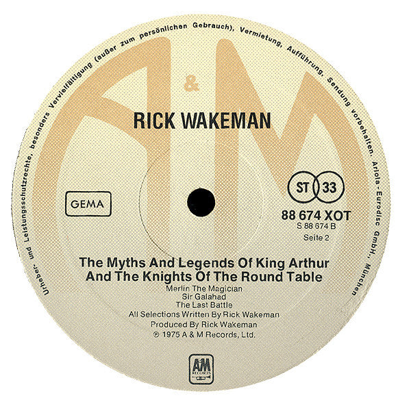 Rick Wakeman : The Myths And Legends Of King Arthur And The Knights Of The Round Table (LP, Album, Emb)