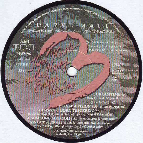 Daryl Hall - Three Hearts In The Happy Ending Machine (LP) (Near Mint (NM or M-))