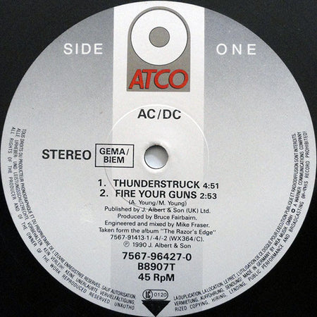 AC/DC : Thunderstruck (12")