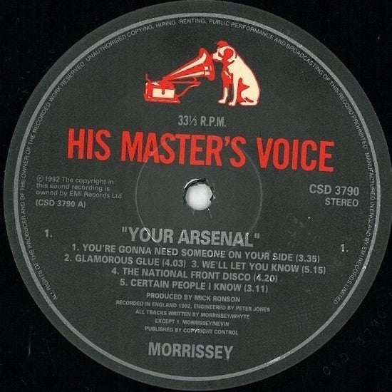 Morrissey : Your Arsenal (LP, Album)
