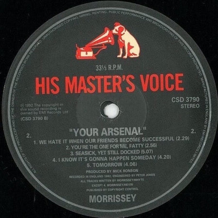 Morrissey : Your Arsenal (LP, Album)