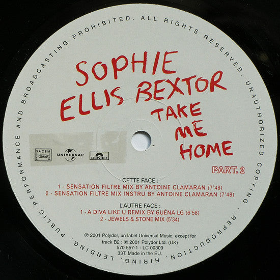 Sophie Ellis-Bextor : Take Me Home (A Girl Like Me) - Part. 2 (12")