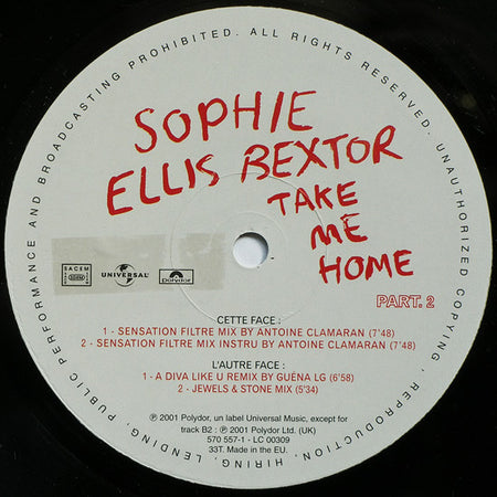 Sophie Ellis-Bextor : Take Me Home (A Girl Like Me) - Part. 2 (12")