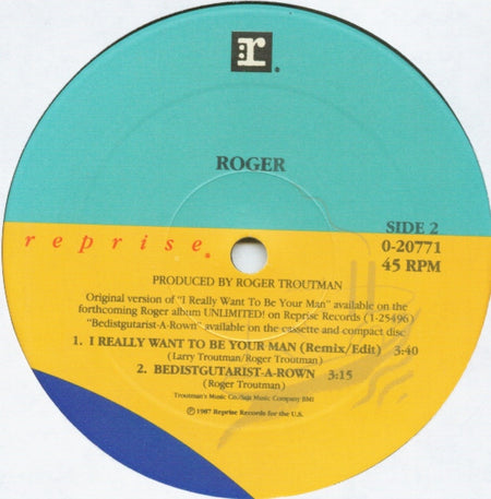 Roger Troutman : I Want To Be Your Man (12", Maxi)