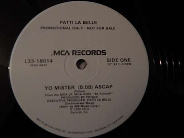Patti LaBelle : Yo Mister (12", Single, Promo)