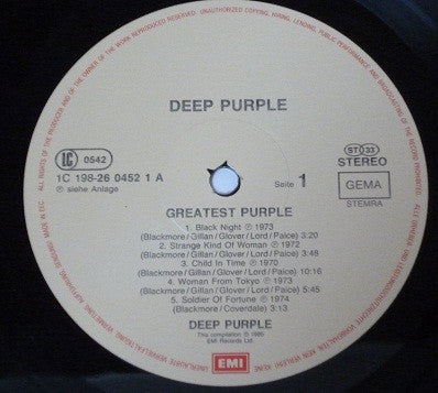 Deep Purple : Greatest Purple (2xLP, Comp)