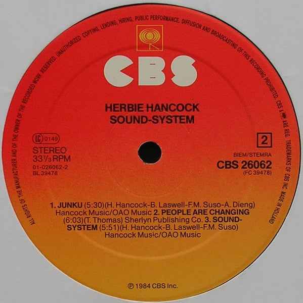 Herbie Hancock - Sound-System (LP) (Near Mint (NM or M-))