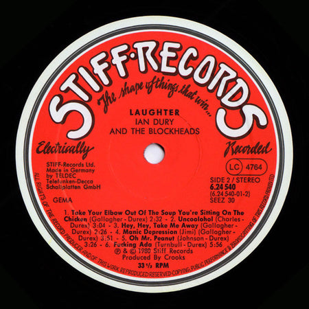 Ian Dury And The Blockheads : Laughter (LP, Album)
