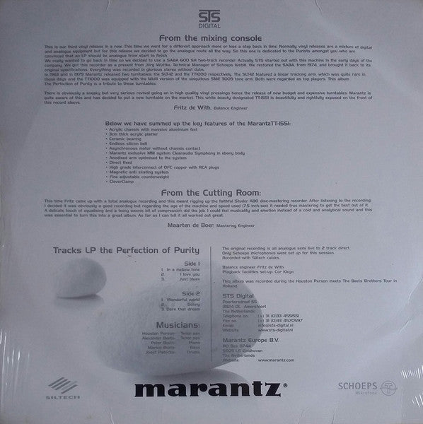 Houston Person, The Beets Brothers : Marantz - The Perfection Of Purity (LP, S/Edition)