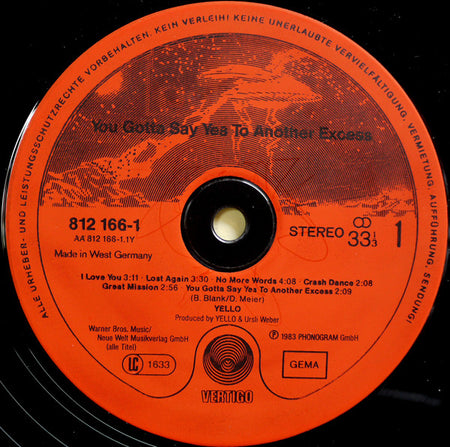 Yello : You Gotta Say Yes To Another Excess (LP, Album, Red)