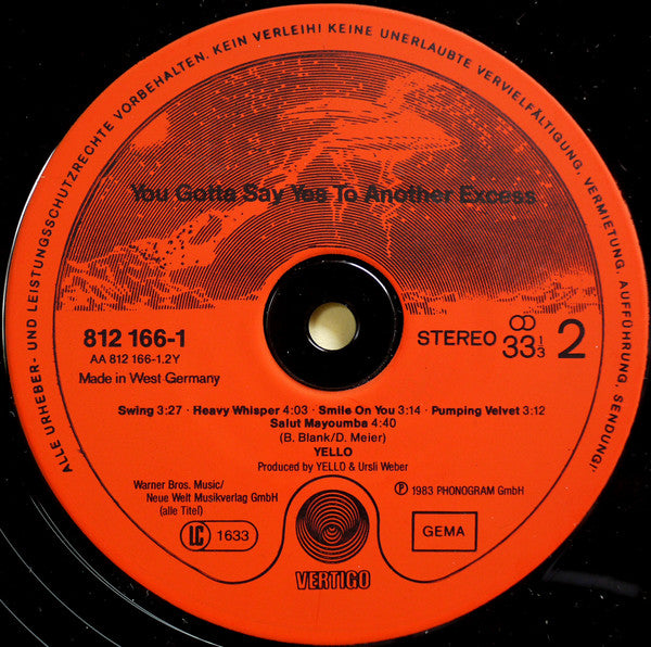 Yello : You Gotta Say Yes To Another Excess (LP, Album, Red)