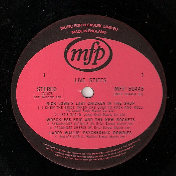 Various : Live Stiffs (LP, Album, RE)