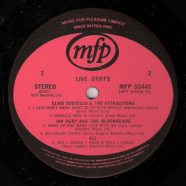 Various : Live Stiffs (LP, Album, RE)