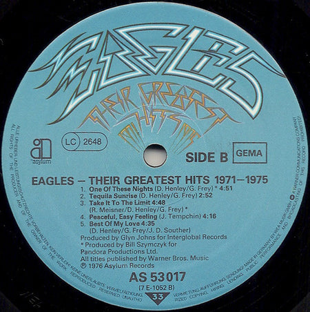 Eagles : Their Greatest Hits 1971-1975 (LP, Album, Comp, RE, Emb)