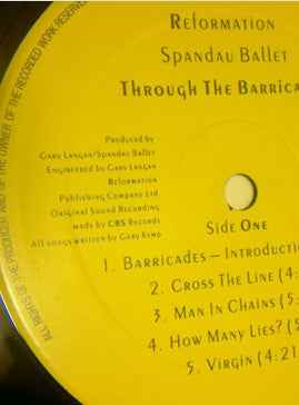 Spandau Ballet - Through The Barricades (LP) (Near Mint (NM or M-))