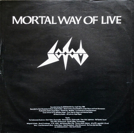 Sodom : Mortal Way Of Live (2xLP, Album)