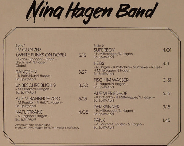 Nina Hagen Band : Nina Hagen Band (LP, Album, Ltd, Pic)
