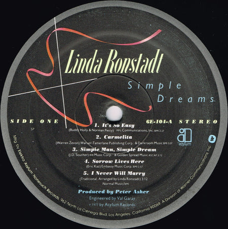 Linda Ronstadt : Simple Dreams (LP, Album, SP )
