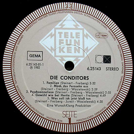 Die Conditors : Die Conditors (LP, CX )