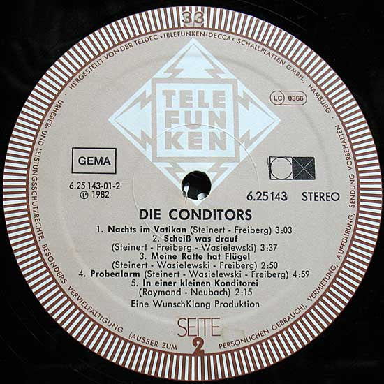 Die Conditors : Die Conditors (LP, CX )