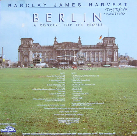 Barclay James Harvest : Berlin (A Concert For The People) (LP, Album)