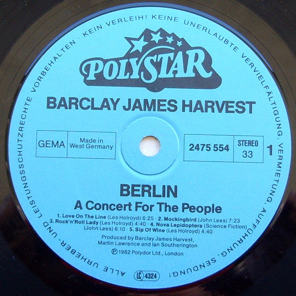 Barclay James Harvest : Berlin (A Concert For The People) (LP, Album)