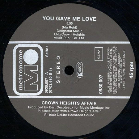 Crown Heights Affair : You Gave Me Love (12", Single)