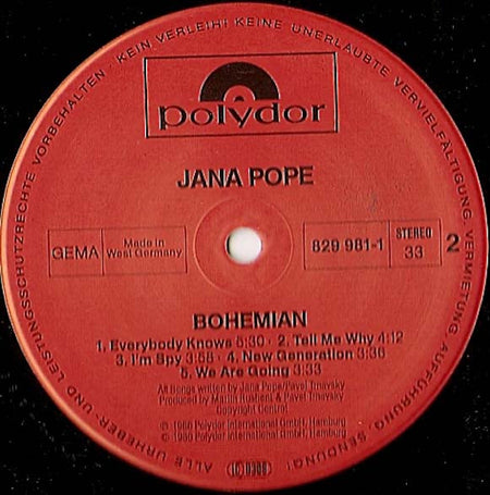 Jana Pope : Bohemian (LP, Album)