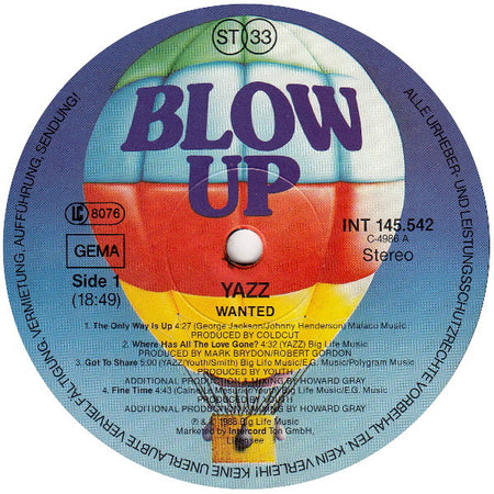 Yazz : Wanted (LP, Album)