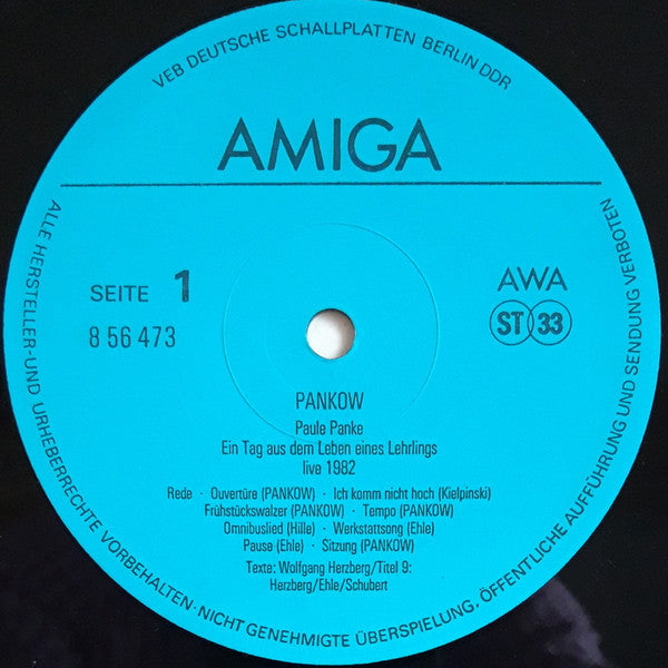 Pankow (2) : Paule Panke Live 1982 (Ein Tag Aus Dem Leben Eines Lehrlings) (LP, Album)