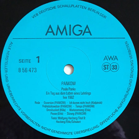 Pankow (2) : Paule Panke Live 1982 (Ein Tag Aus Dem Leben Eines Lehrlings) (LP, Album)