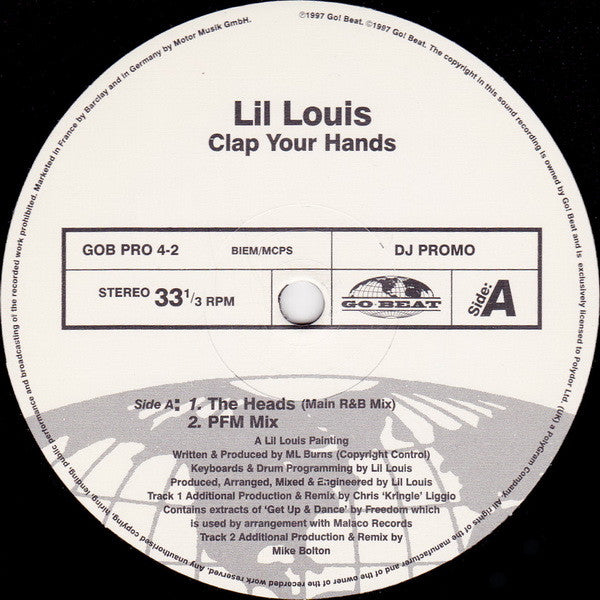 Lil' Louis & The Party : Clap Your Hands (12", Promo)