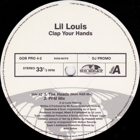 Lil' Louis & The Party : Clap Your Hands (12", Promo)