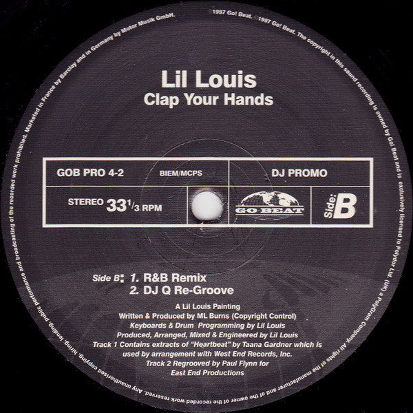 Lil' Louis & The Party : Clap Your Hands (12", Promo)