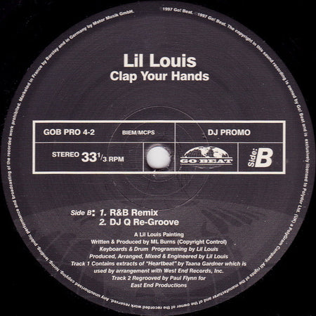 Lil' Louis & The Party : Clap Your Hands (12", Promo)