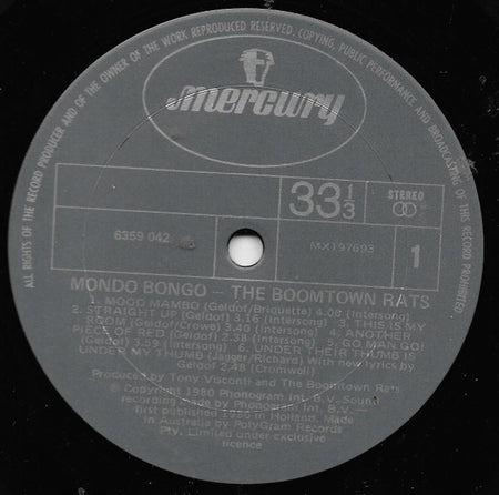 The Boomtown Rats : Mondo Bongo (LP, Album)